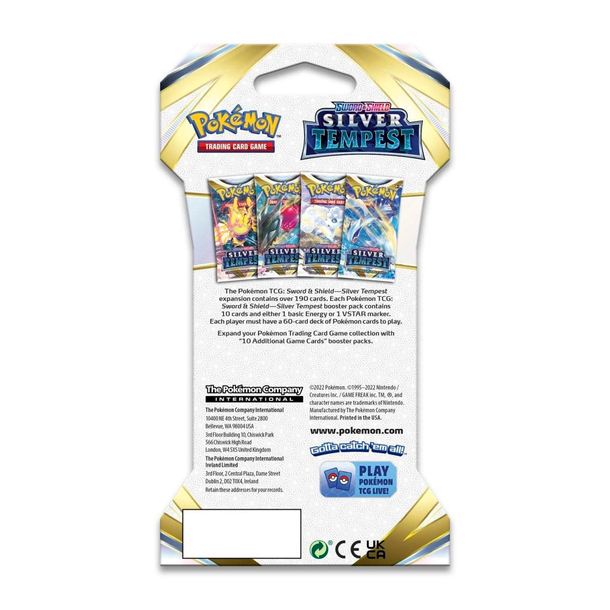 Pokémon Sword & Shield - Silver Tempest Sleeved Booster - EN (Artwork zufällig)