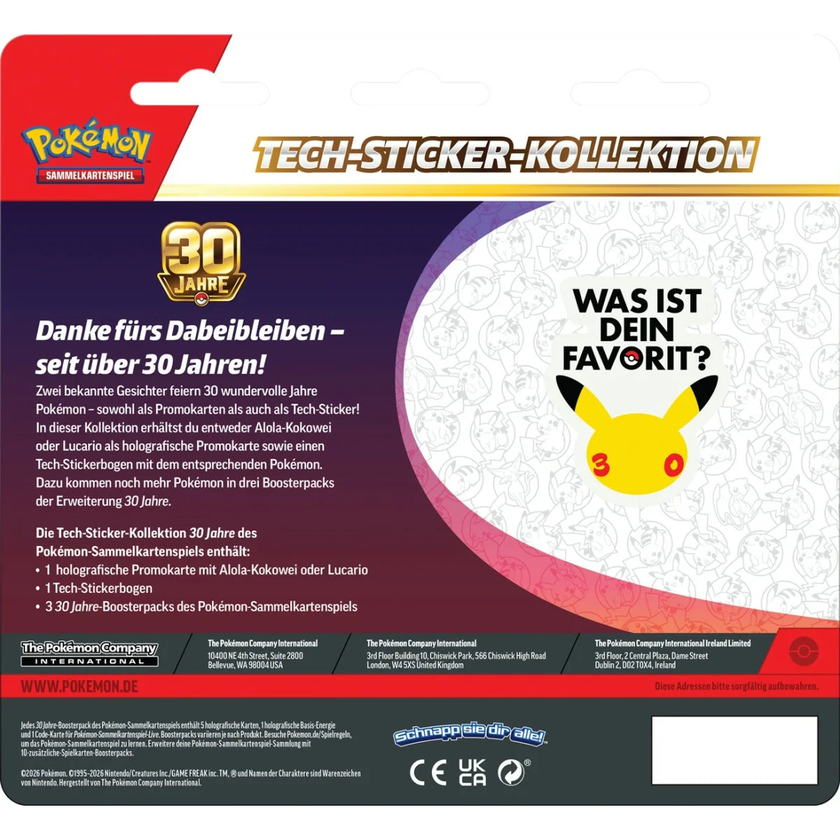 Pokémon - 30 Jahre Tech-Sticker-Kollektion - DE