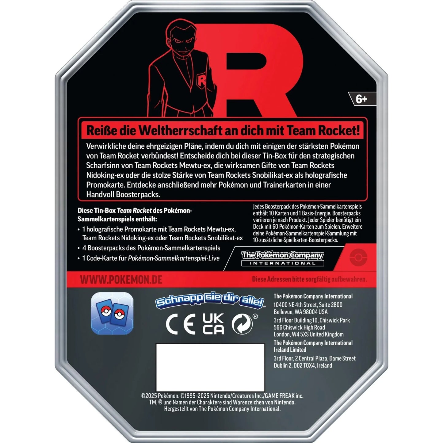 Pokémon - Team Rocket Mewtu ex Tin - DE