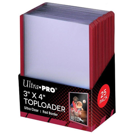 Ultra PRO - Toploader 3" x 4" Colored Border (Red / Blue / Green) | Ultra Clear - 25 Stück