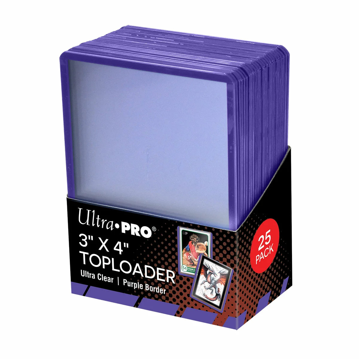 Ultra PRO - Toploader 3" x 4" Colored Border (Black / Red / Blue /Purple / Green) | Ultra Clear - 25 Stück